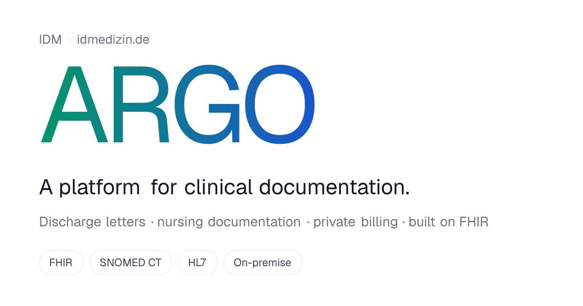 ARGO: Germany's Clinical Large Language Model | IDM – Innovative ...